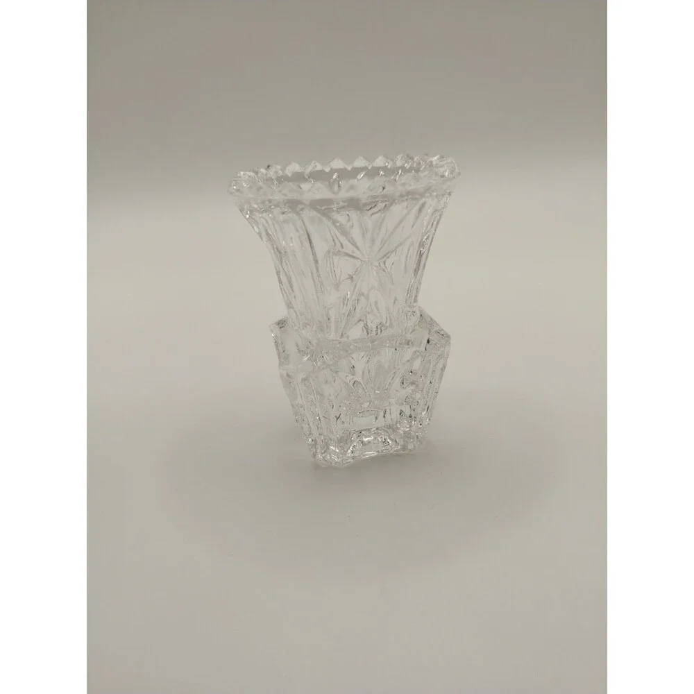 Vintage Kristal Zajecar 24% Lead Crystal Toothpick Holder Mini Bud Vase Yugoslav